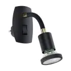 Eglo Wall Light Parrini Lamp with Plug Black 4.5W 345lm - 830 Warm White | IP20 - Incl. 1x GU10